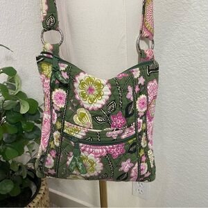 Vera Bradley Crossbody Bag – Floral Green & Pink
